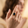 Deep Blue Oval Ring