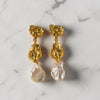 Double Molten Pearl Drop Earrings
