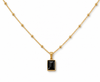 Mini Luxe Rectangular Pendant — Black