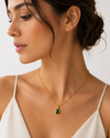 Mini Luxe Rectangular Pendant — Emerald