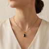 Mini Luxe Rectangular Pendant — Black