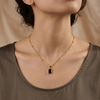 Mini Luxe Rectangular Pendant — Black