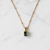 Mini Luxe Rectangular Pendant — Emerald