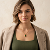 Mini Luxe Rectangular Pendant — Emerald