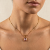 Mini Luxe Rectangular Pendant — Pink