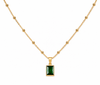 Mini Luxe Rectangular Pendant — Emerald