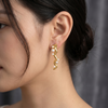 Sculpted Wave Pearl Earrings