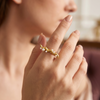 Sculpted Wave Pearl Ring