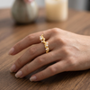 Sculpted Wave Pearl Ring