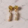Single Molten Pearl Drop Earrings