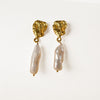 Single Molten Pearl Drop Earrings