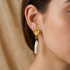 Single Molten Pearl Drop Earrings
