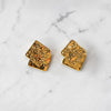 Textured Square Gold Studs