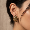 Textured Square Gold Studs