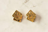 Textured Square Gold Studs
