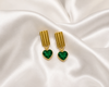 Emerald Heartline Earrings